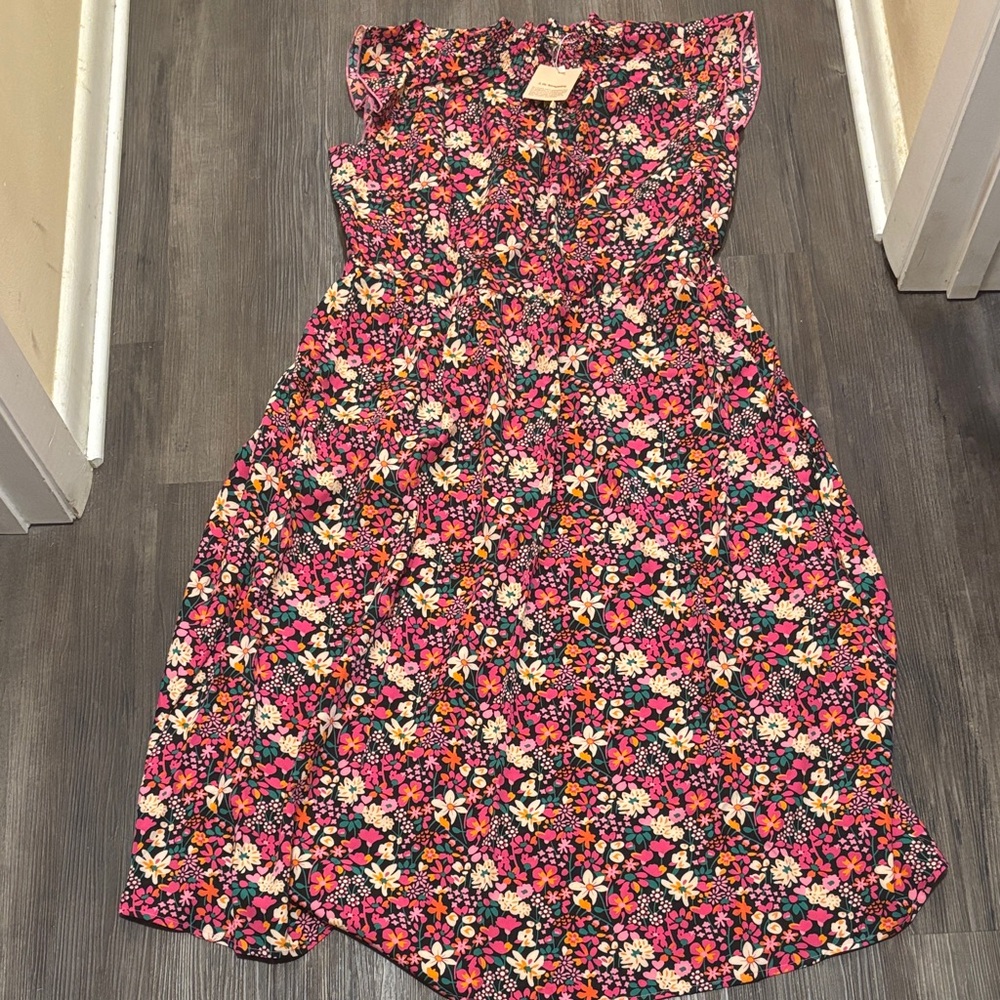 BloomChic Floral Dress - Pink and Black